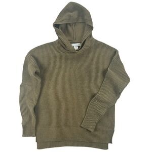 Cynthia Rowley Knit Hoodie Womens Small Olive Green Earthy Minimalist Gorpcore